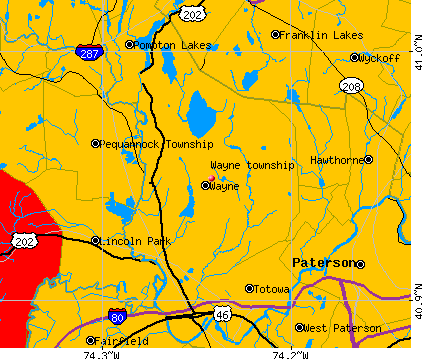 Wayne township, NJ map