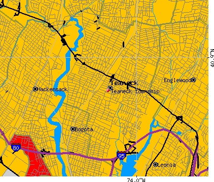 Teaneck township, NJ map