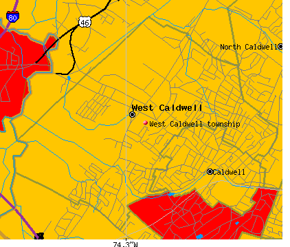 West Caldwell township, NJ map