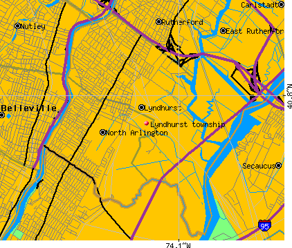 Lyndhurst township, NJ map