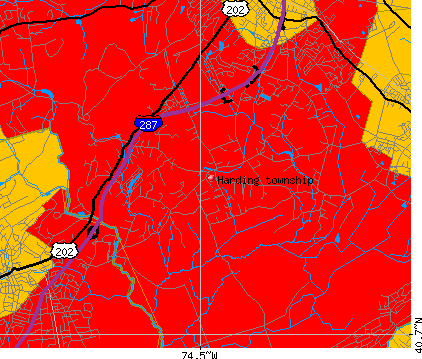 Harding township, NJ map
