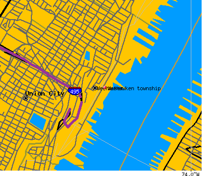Weehawken township, NJ map