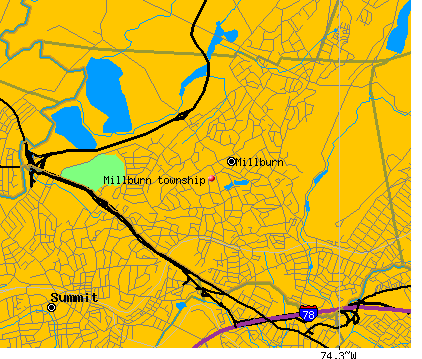 Millburn township, NJ map