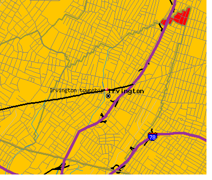 Irvington township, NJ map