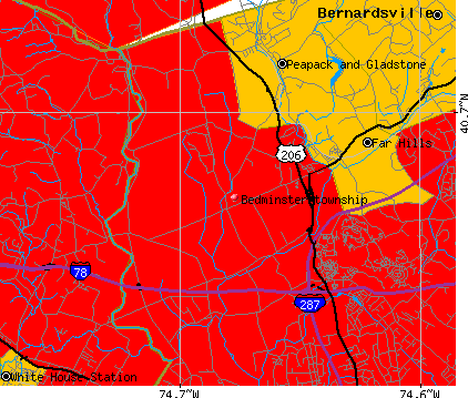 Bedminster township, NJ map