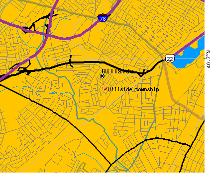 Hillside township, NJ map