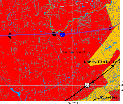 Warren township, NJ map