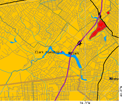 Clark township, NJ map
