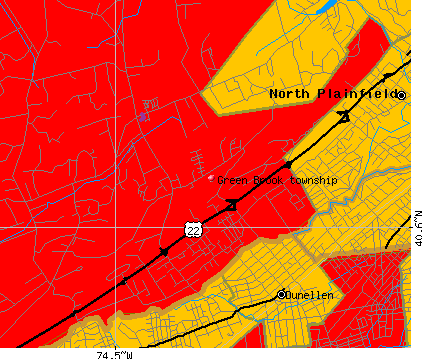 Green Brook township, NJ map