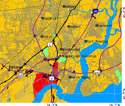 Woodbridge township, NJ map