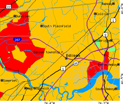 Edison township, NJ map