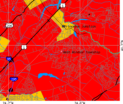 West Windsor township, NJ map