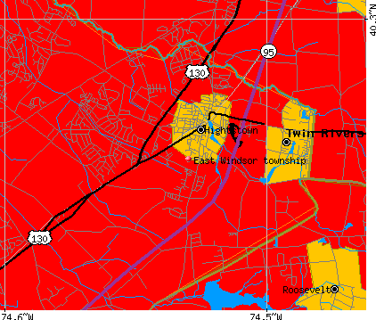 East Windsor township, NJ map