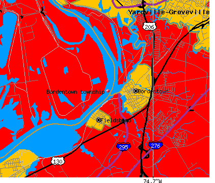 Bordentown township, NJ map
