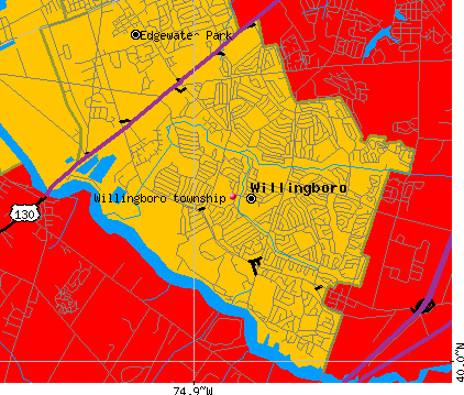 Willingboro township, NJ map