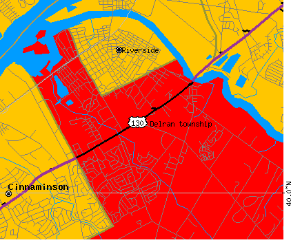 Delran township, NJ map