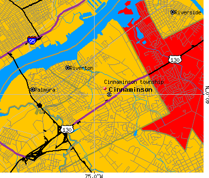 Cinnaminson township, NJ map
