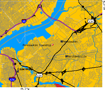 Pennsauken township, NJ map