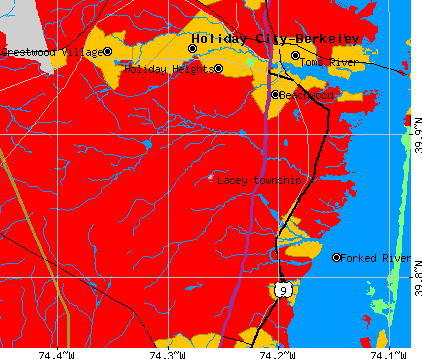 Lacey township, NJ map