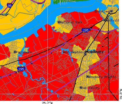 West Deptford township, NJ map