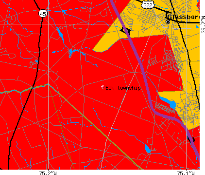 Elk township, NJ map