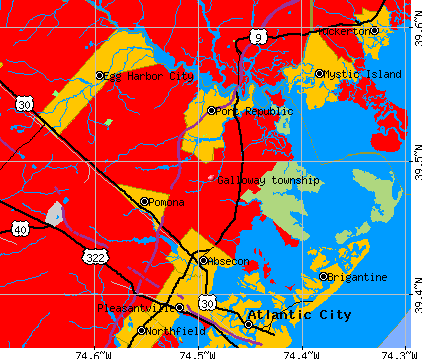Galloway township, NJ map