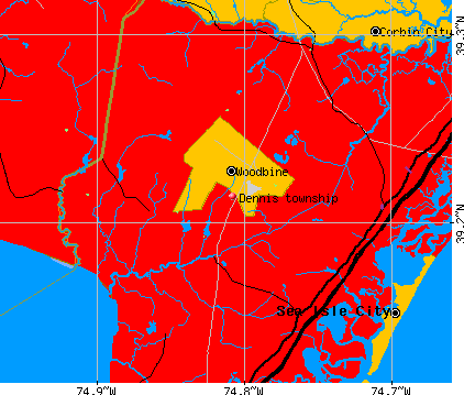 Dennis township, NJ map