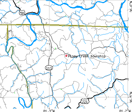 Piney Creek township, NC map