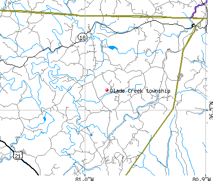 Glade Creek township, NC map