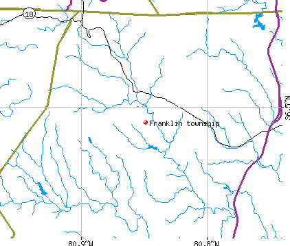 Franklin township, NC map