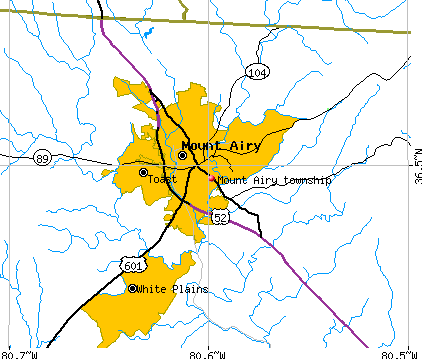 Mount Airy township, NC map