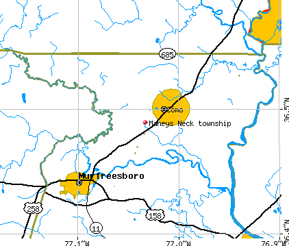 Maneys Neck township, NC map