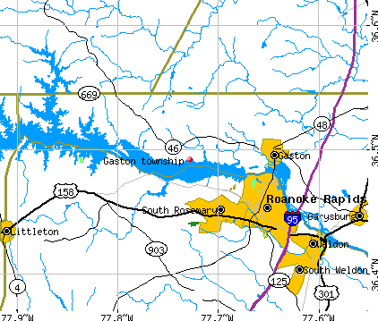 Gaston township, NC map