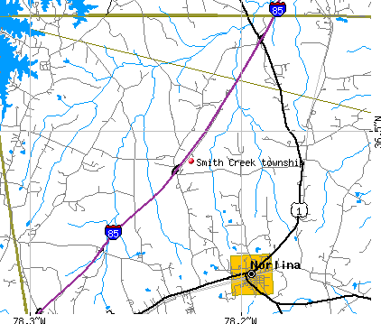 Smith Creek township, NC map