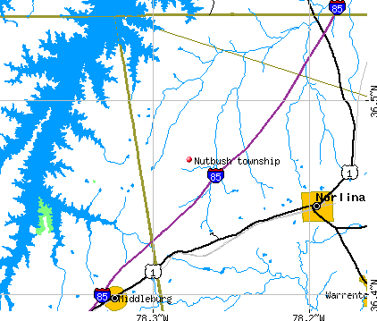 Nutbush township, NC map