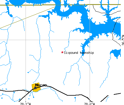 Sixpound township, NC map