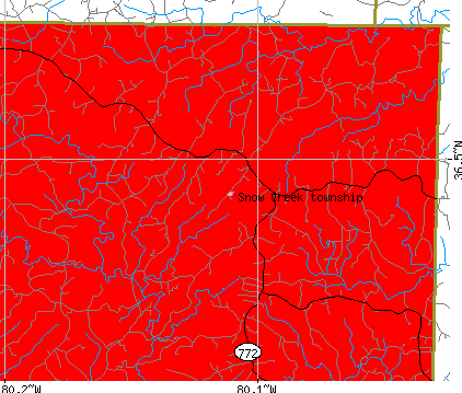 Snow Creek township, NC map