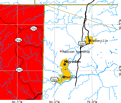 Madison township, NC map