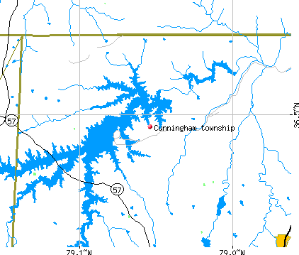 Cunningham township, NC map