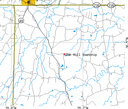 Oak Hill township, NC map