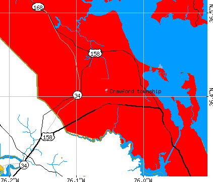 Crawford township, NC map