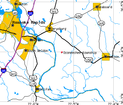Oconeechee township, NC map