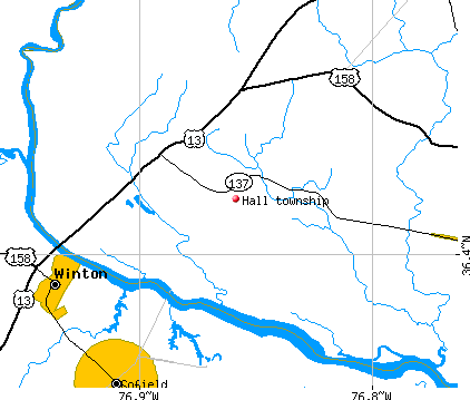 Hall township, NC map