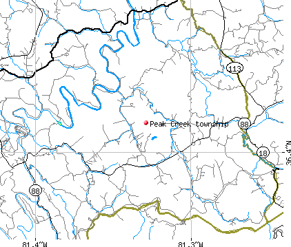 Peak Creek township, NC map