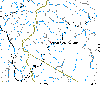 North Fork township, NC map