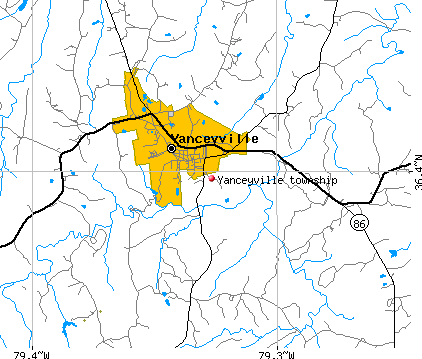 Yanceyville township, NC map