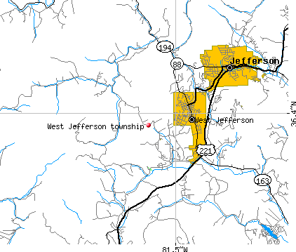West Jefferson township, NC map