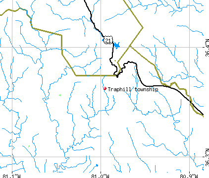 Traphill township, NC map