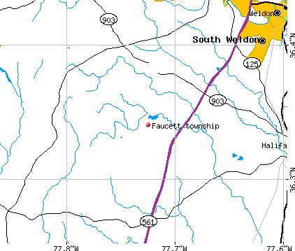 Faucett township, NC map