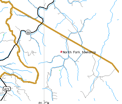 North Fork township, NC map